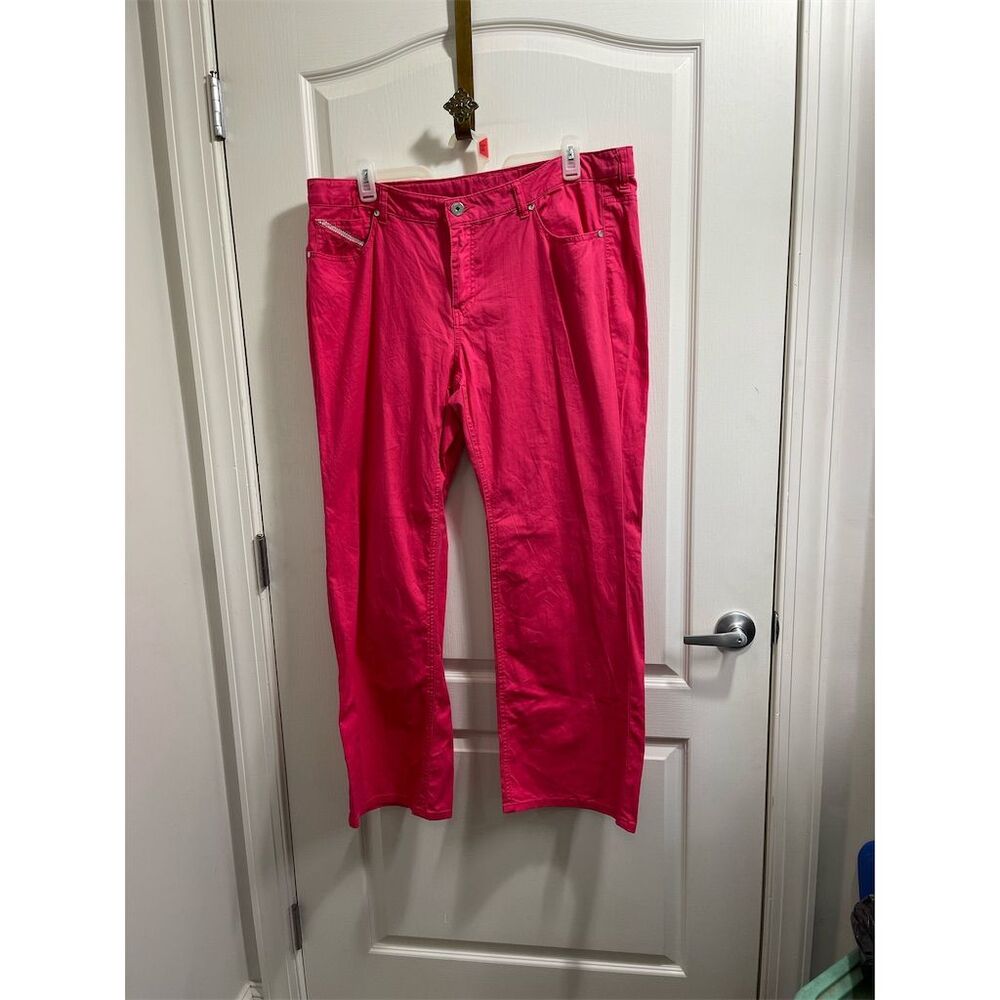 Beverly Drive Women's Plus Size 20 Pink Dress Pants Casual (sku340)